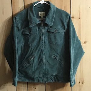 Corduroy Zippered Jacket Green L